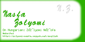 nasfa zolyomi business card